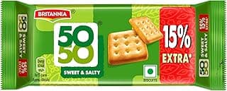 Britannia 50-50 Sweet & Salty Biscuits, 40g, Light Brown