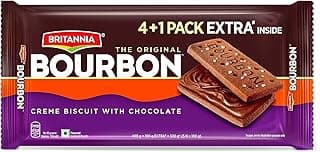 Britannia The Original Bourbon - Creme Biscuit with Chocolate | Buy 4 Get 1 Free | 500gm | Chocolatey Indulgence in every layer